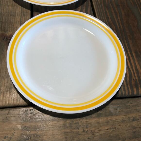 Corelle Citrus 6 salad plates 8.5" double yellow stripe - Picture 3 of 5